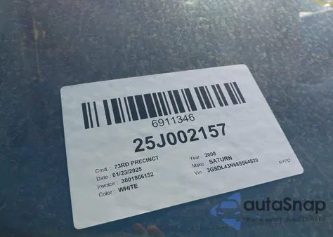 2008 Saturn Vue V6 Xe из США, поврежденный, VIN 3GSDL43N68S564820